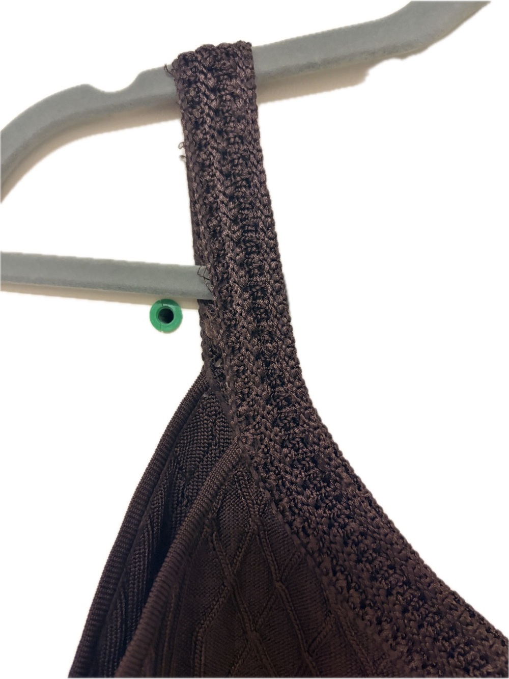 White House Black Market Brown Knit Sweater Tank Cami Size Small V-Neck Ribbed - Picture 5 of 8